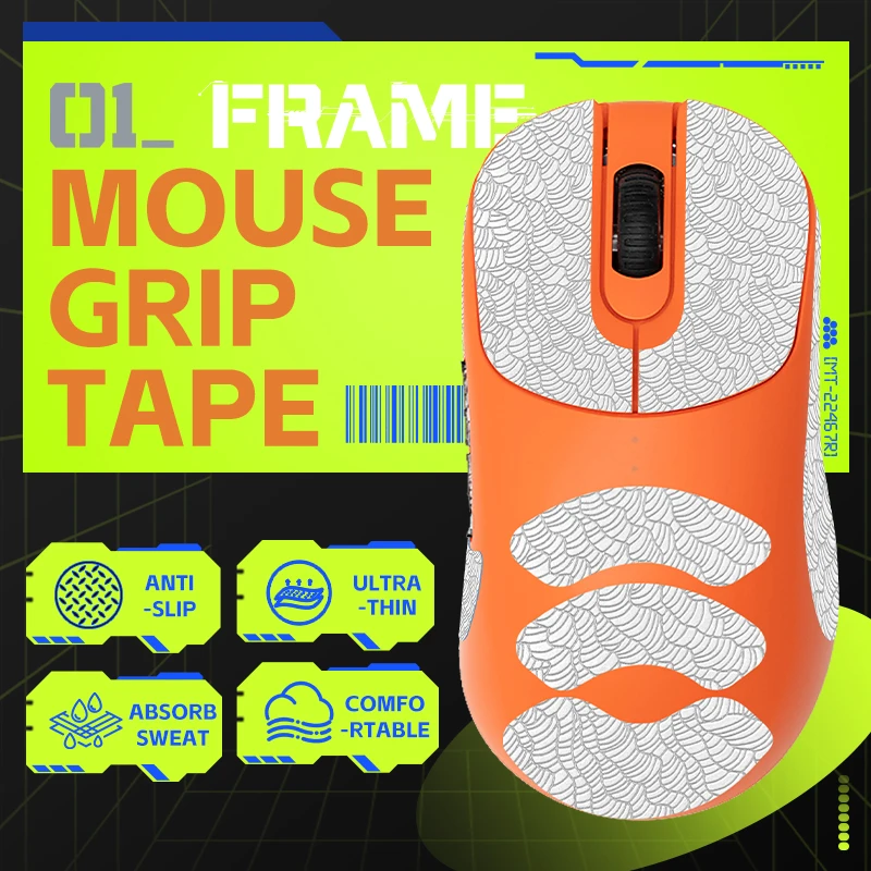 TALONGAMES-Mouse Grip Tape para VAXEE, Absorção de suor Palm, All Inclusive Wave Patter, branco, NP-01, NP-01S