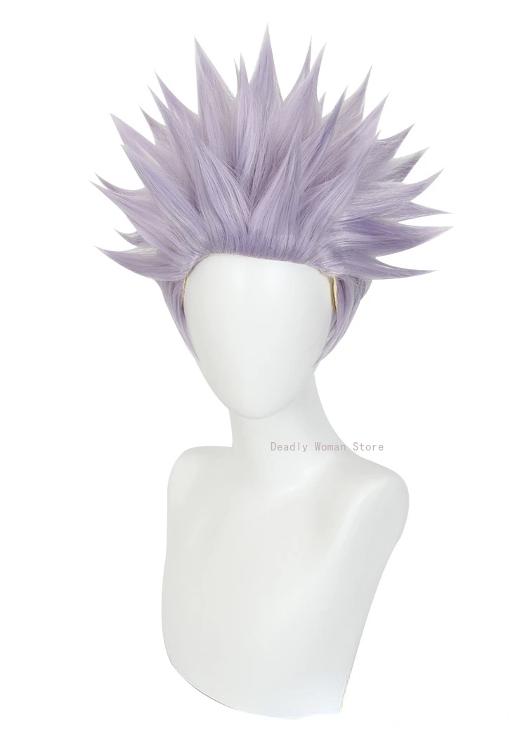 Anime Gojo Satoru Cosplay Wig Short Hair High Temperature Silk Rose Inner Mesh Wigs and Cap