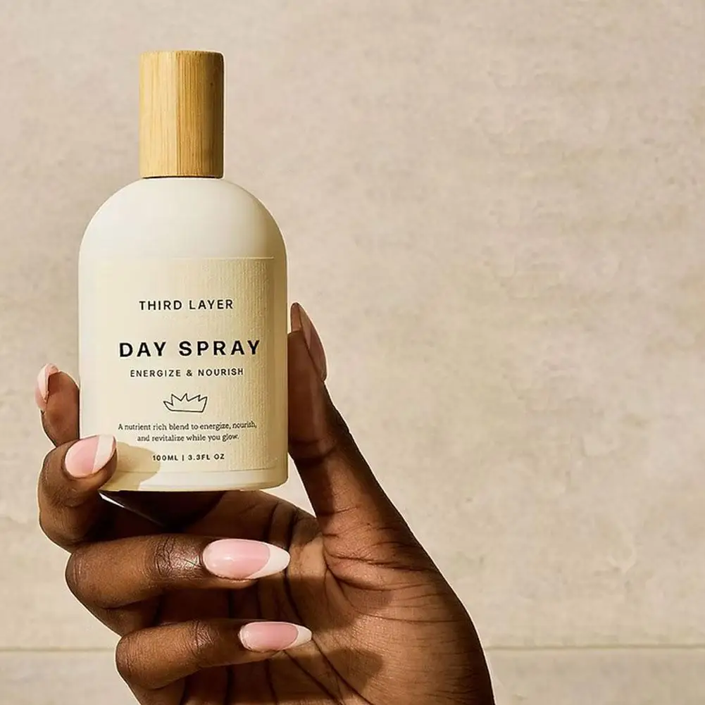 Spray de día energizante, mezcla de aceite de jojoba, nutre, revitaliza el brillo de la piel, absorción rápida, fórmula ligera no graso