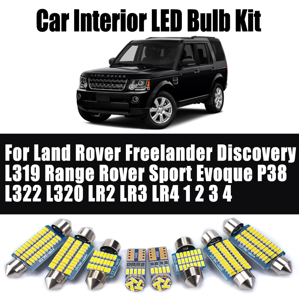 Kit de bombillas LED de luz Interior para Land Rover Freelander Discovery L319 Range Rover Sport Evoque P38 L322 L320 LR2 LR3 LR4 1 2 3 4