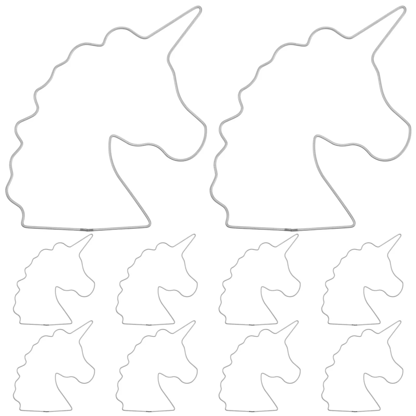 

10 шт. металлических колец-единорогов для рукоделия, для ловцов снов, макраме, венков, DIY декора с мини-фигурками, 6,3 x 5,9 дюйма