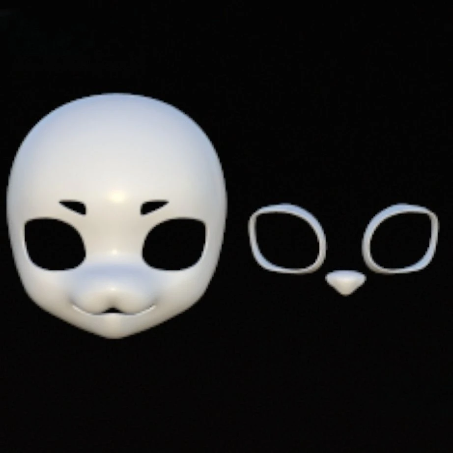 หน้ากากคิกุรุมิ รูปทรงหัวสัตว์ วัสดุ PLA พิมพ์ 3 มิติ พร้อมขนสัตว์ ชุด DIY อุปกรณ์เสริมสำหรับทำหัวกะโหลกผู้ชาย