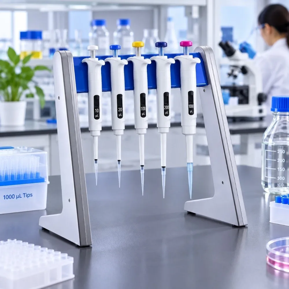 1pcs L Shape Design Lab Pipette Stand 8 Pipette Capacity Linear Configuratio Pipettor Holder Pipette Organizer