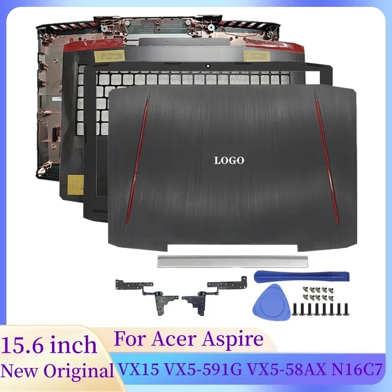 Laptopy Ekran LCD Tylna pokrywa / przednia ramka / osłona zawiasu / zawias / podłokietnik / dolna część do Acer Aspire Shadow Knight 3 VX15 VX5-591G N16C7