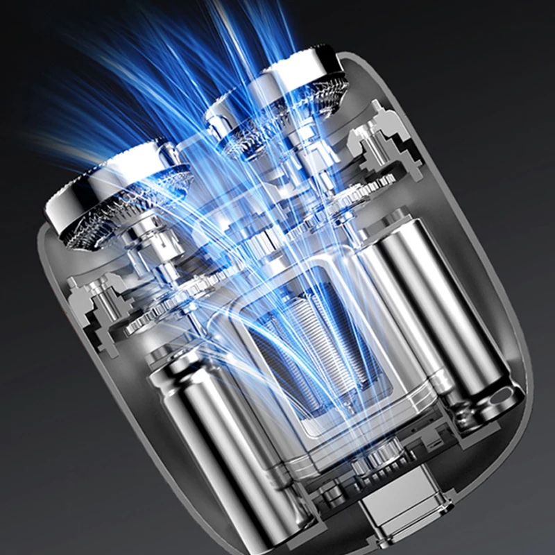 ماكينة حلاقة عصرية قابلة لإعادة الشحن للرجال برأس مزدوج ماكينة حلاقة عائمة لكامل الجسم ماكينة حلاقة كهربائية مغناطيسية صغيرة مقاومة للماء ماكينة حلاقة رجالية