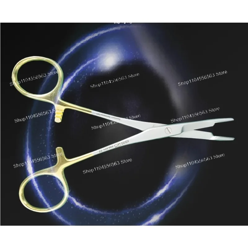 Needle Holder with Scissors 14cm 17cm Multifunctional Gold Handle Clamp