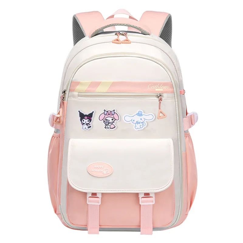 Sanrio Kuromi Fashion Leisure Students Backpack Women Large Capacity Middle School Bag College Students Big Girls Simple Kids