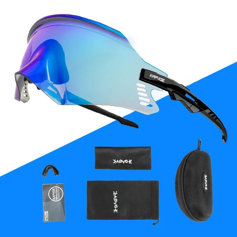Kapvoe fahrrad brille uv400 männer fahrrad sonnenbrille luft atmung mtb brille outdoor sport brille fahrrad brille oculos de ciclismo – Detail 20