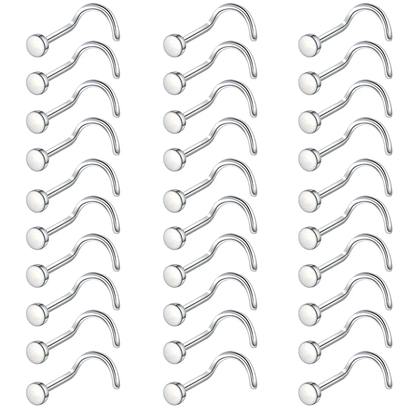50Pc nez goujons acier chirurgical nostril percé boucles d'oreilles Nariz 20G cristal nostril percé nez anneau dame percé bijoux cadeau