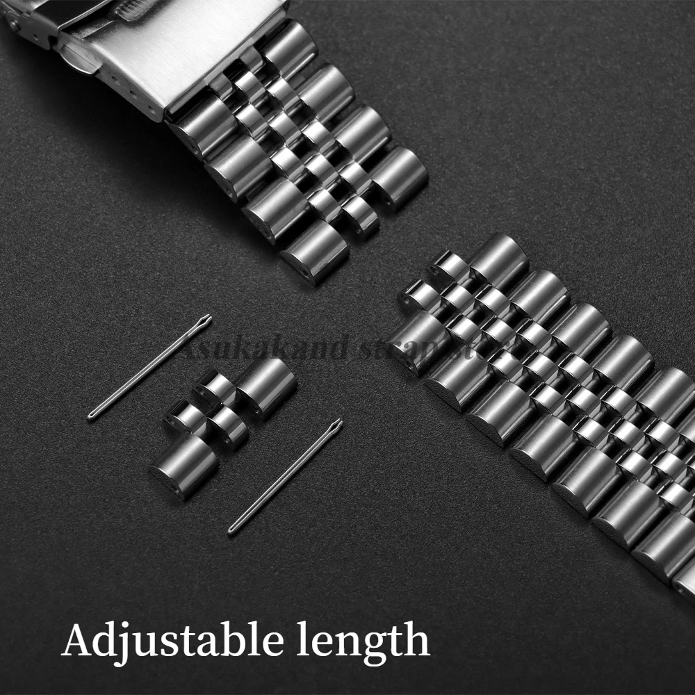 18mm 19mm 20mm 21mm 22mm 23mm 24mm prata extremidade reta pulseira de aço inoxidável para jubileu skx007/009 pulseira de metal pulseira masculina