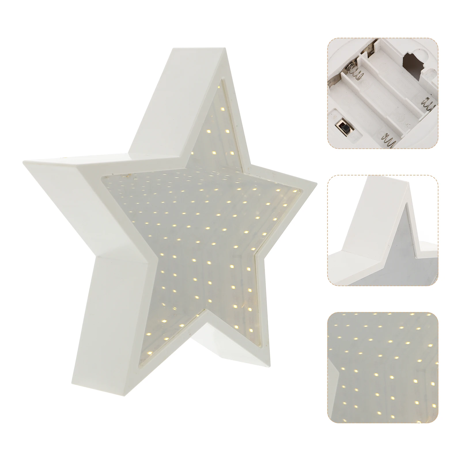 Plastic Star Shaped Night Mirror Lamp for Bedroom Kids Table Decor LED Christmas Gift Small Night Lamp