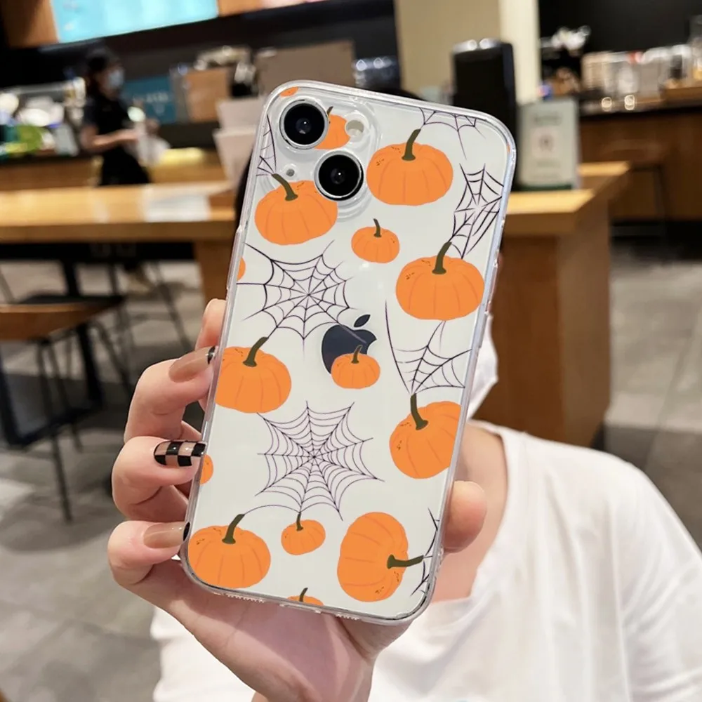 IPhone用の透明なハロウィーンケース,iPhone 15,11,13,14 pro max,7,8 plus,x,xr,xs max,16pro,12mini