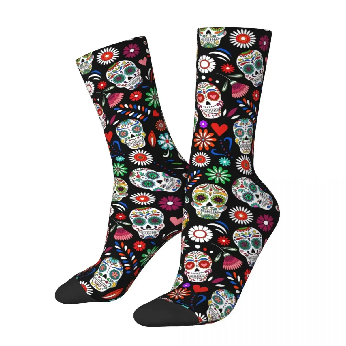 Breathable Cool Women Men Day Of The Dead Sugar Skull Socks Non-slip Happy Socks Novelty Street Style Crazy