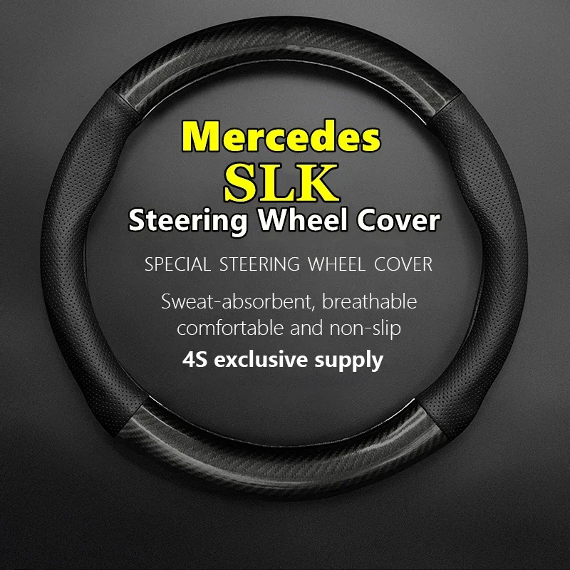 No Smell Thin For Mercedes Benz SLK Steering Wheel Cover Leather Carbon SLK200K SLK300 SLK350 SLK200 Gran Edition 2010 2011 2015