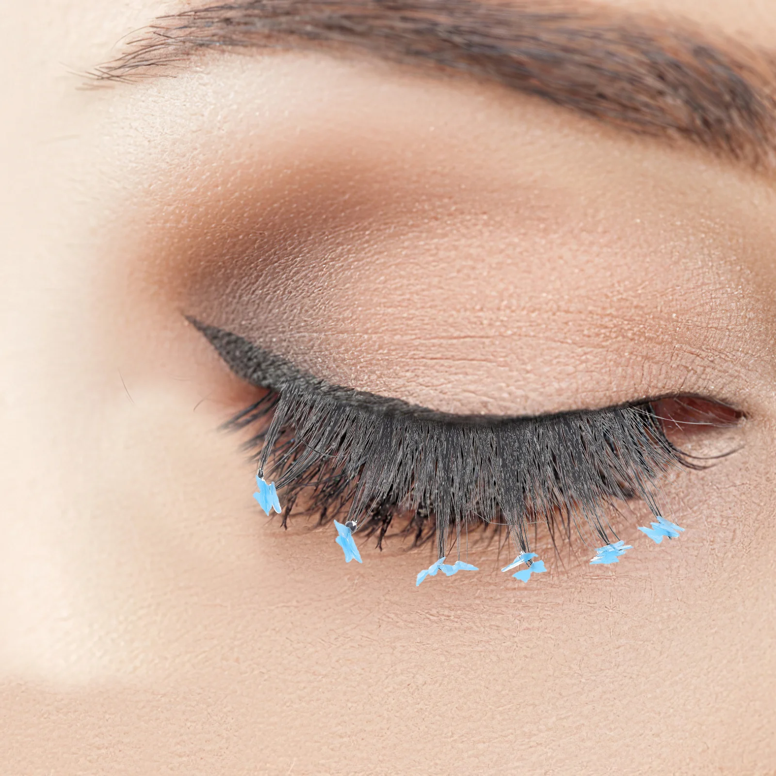 1Pair Colorful 3D False Eyelashes Fluff Eye Catching Look Natural Faux Lashes for Women Ladies Makeup