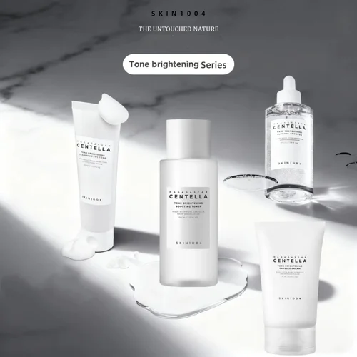 Imagen 1 del producto Serie coreana Centella iluminadora, tóner potenciador iluminador, limpiador facial, protector solar tono, suero facial ampolla, cremas calmantes