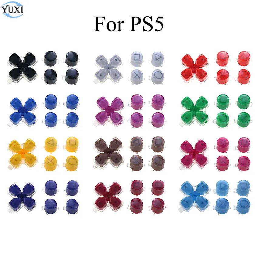 

YuXi For PS5 Direction Function Key D-Pad Cross Jelly Buttons Replacement For Playstation 5 Controller