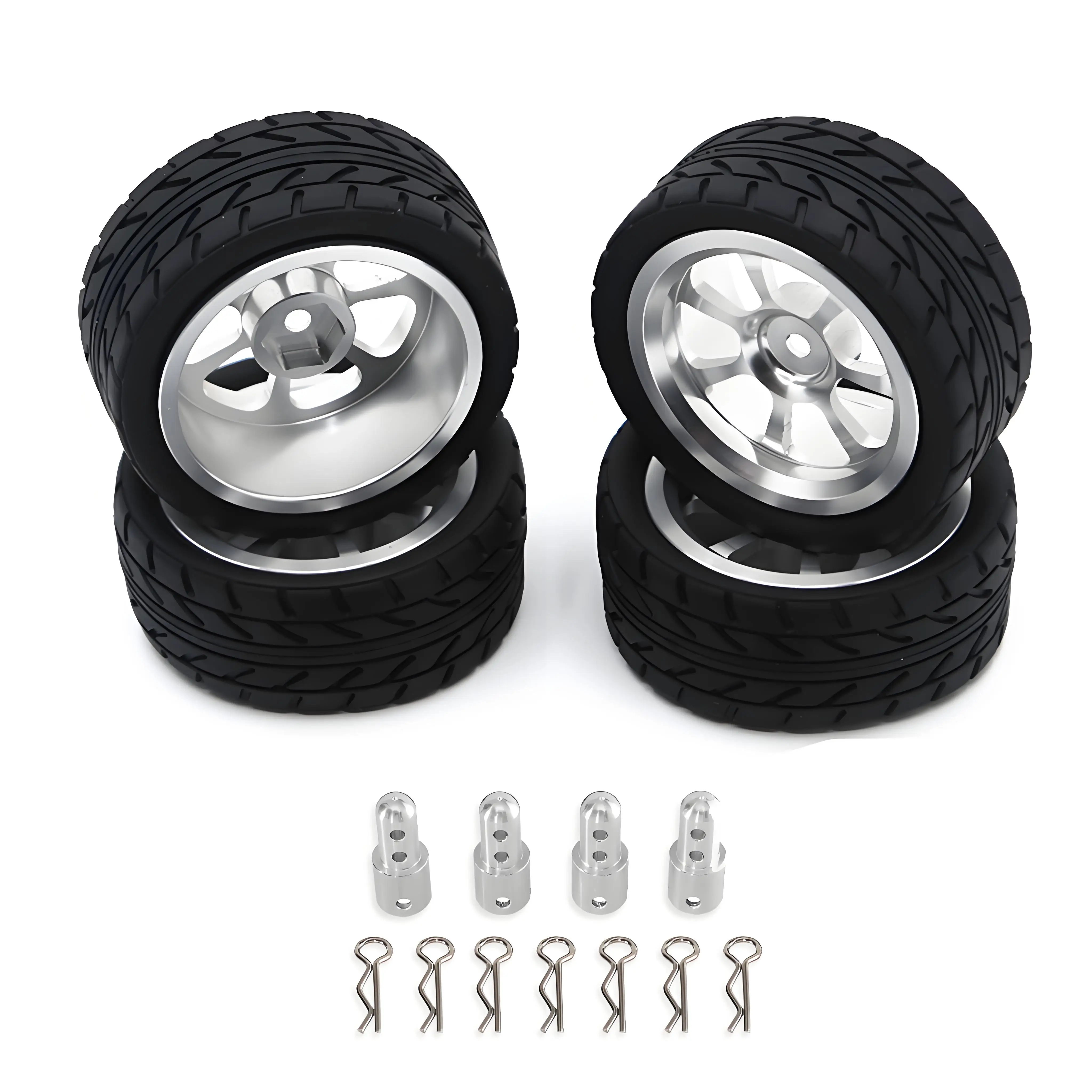 Juego De 4 Neumáticos De Goma Y Llantas De Metal Para MJX Hyper Go 14302/14301 – RC 1/14, 63 Mm De Diámetro