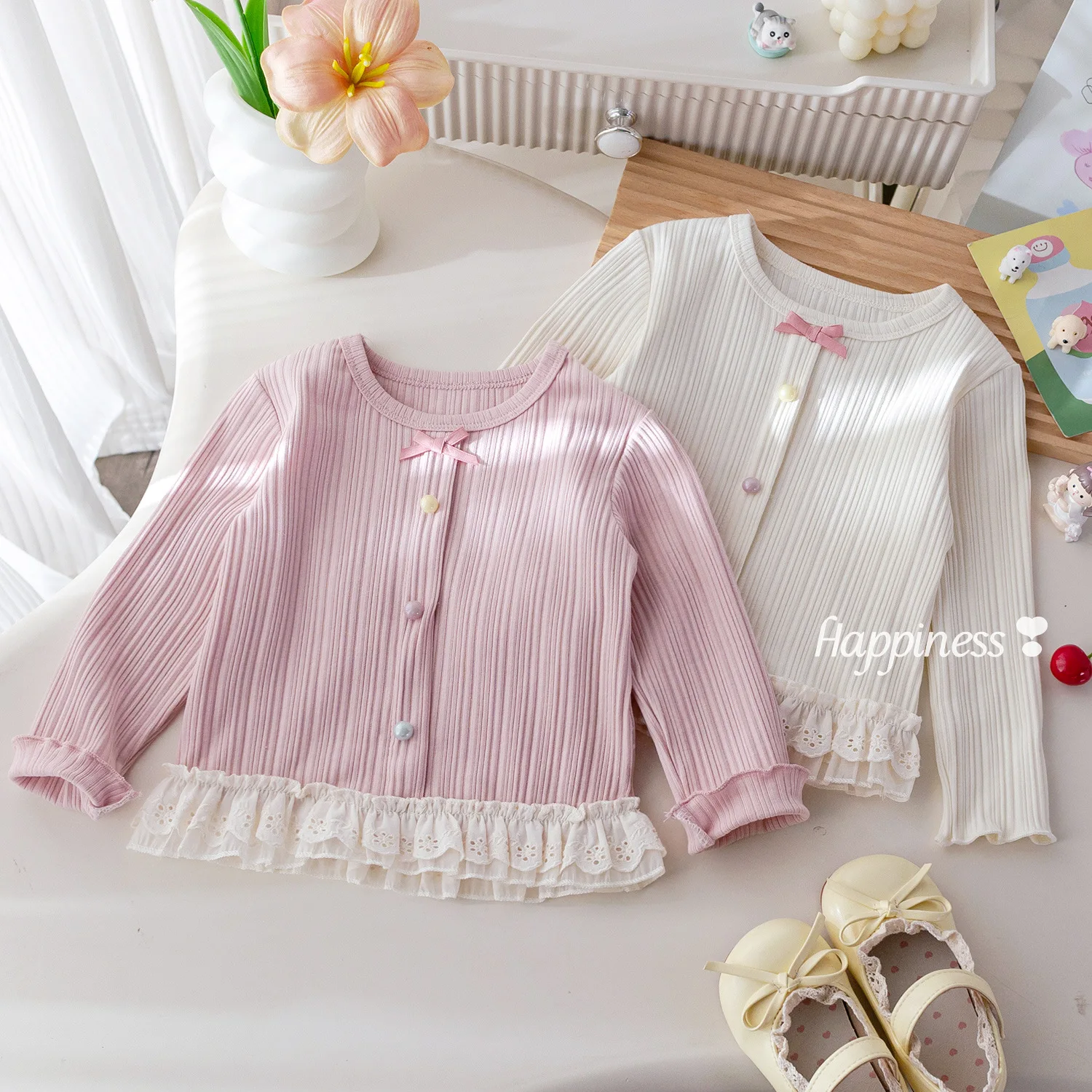 Girls Stripes Solid…