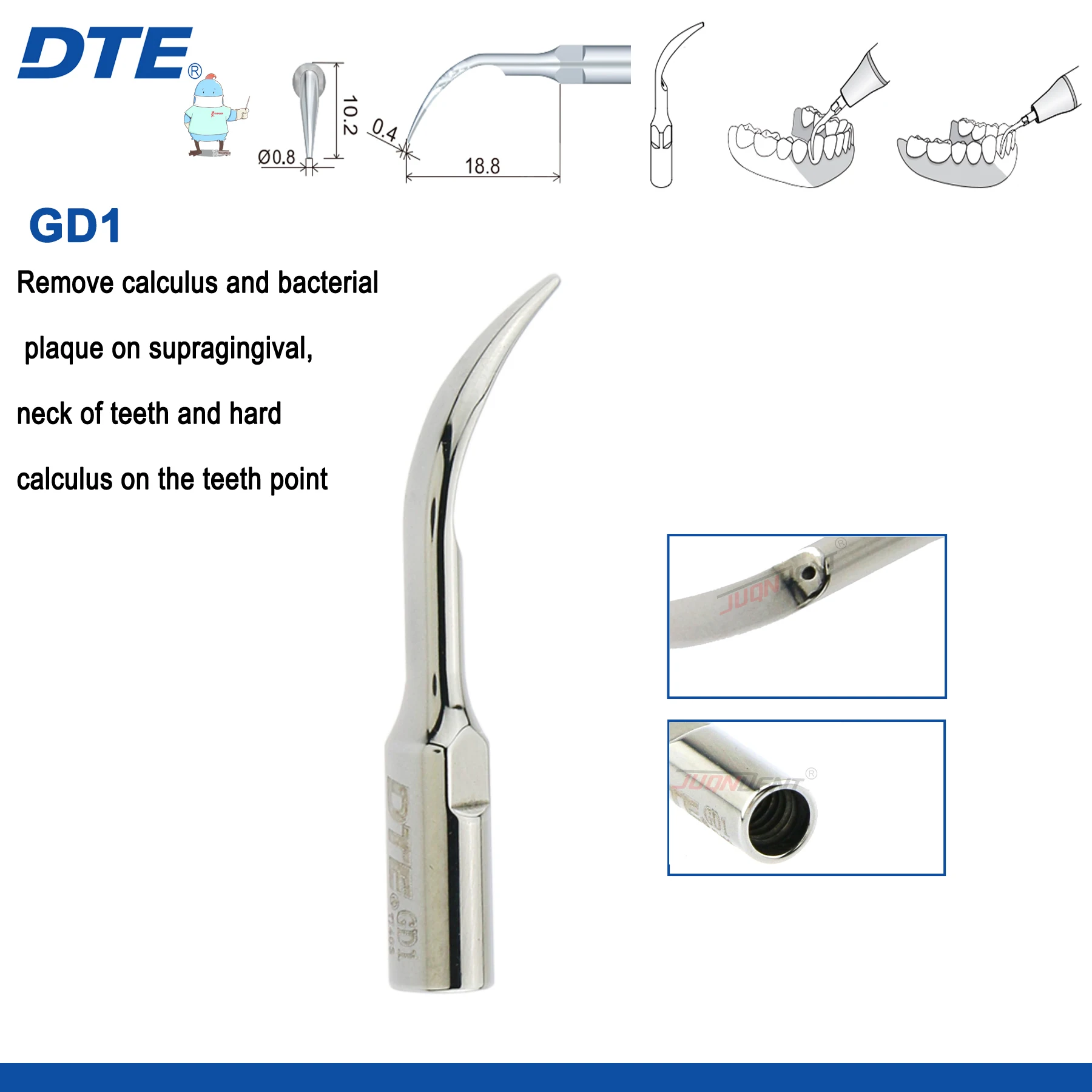 Woodpecker DTE Dental Ultrasonic Scaler Tips Scaling Periodontics Endodontics Endo Perio Scaling Tips Fit NSK Scaler Handpiece