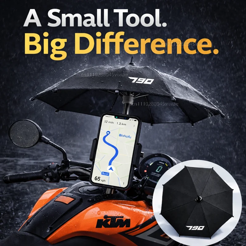 For KTM 790 Motorcycle Phone Umbrella Holder Waterproof Sunshade Anti Glare Rainproof Handlebar GPS Mount