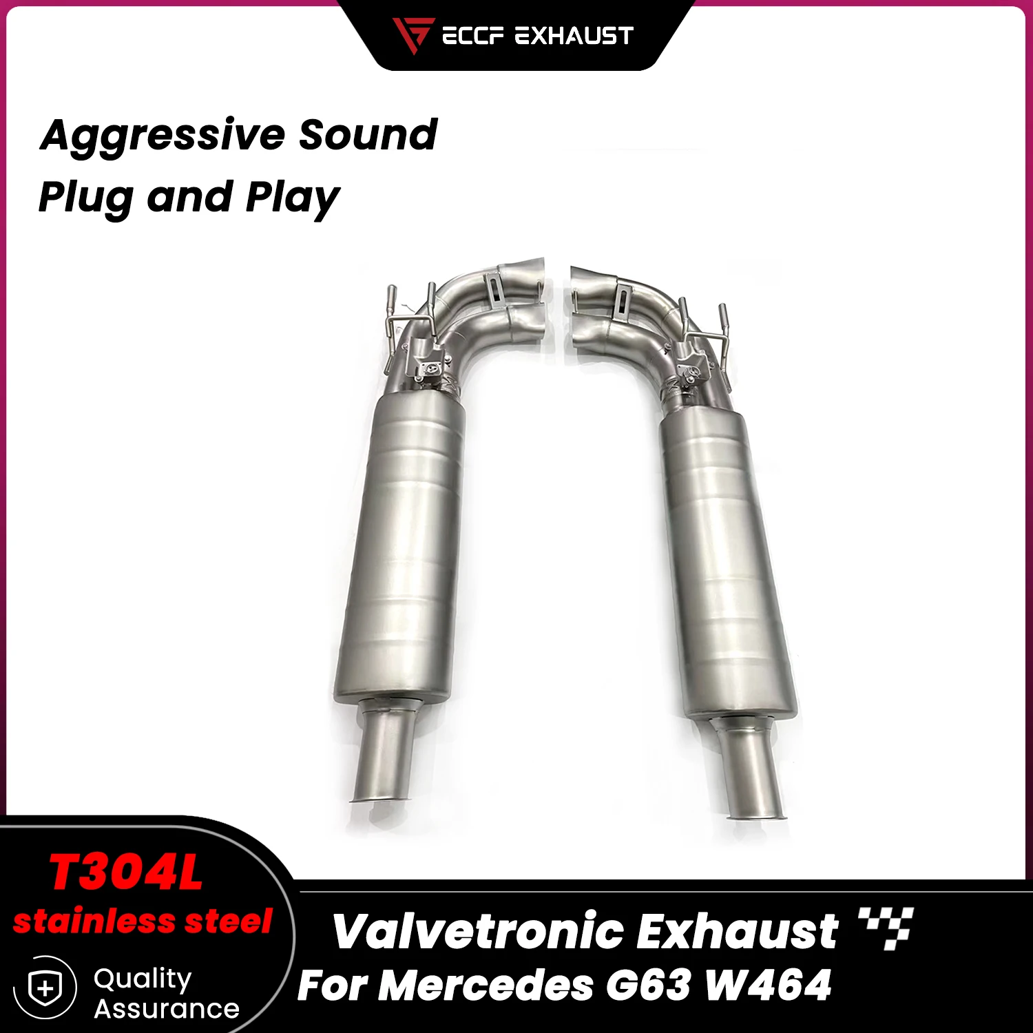 

Агрессивный звуковой эффект, OEM выхлопная система Catback из нержавеющей стали с клапанами для Mercedes G63 W464, улучшение производительности, простая установка