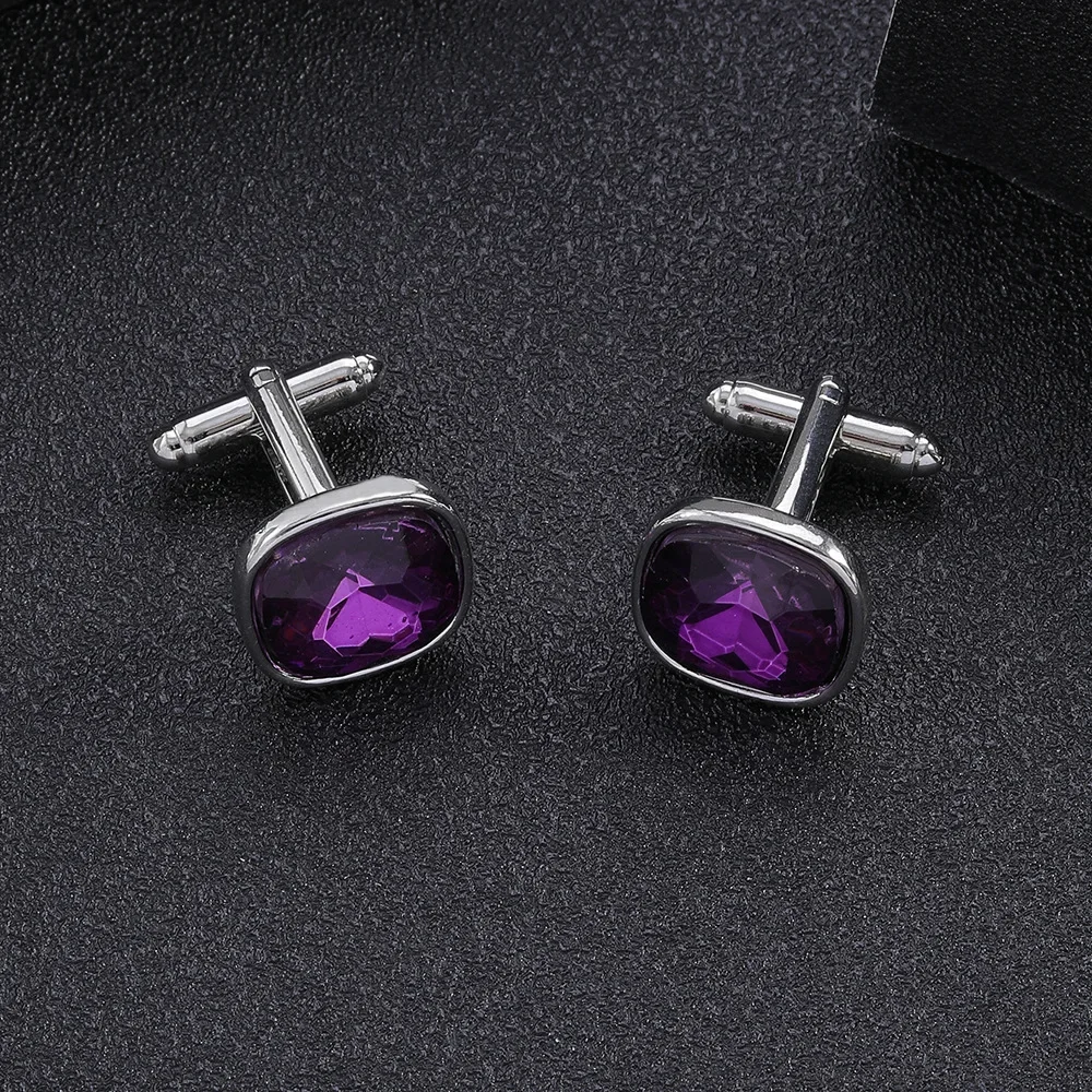 

2Pcs Exquisite Square Metal Cufflinks Creative Design Women's Fashion Alloy Crystal Men's Set Shirt Cufflinks DIY Party Jewelry
