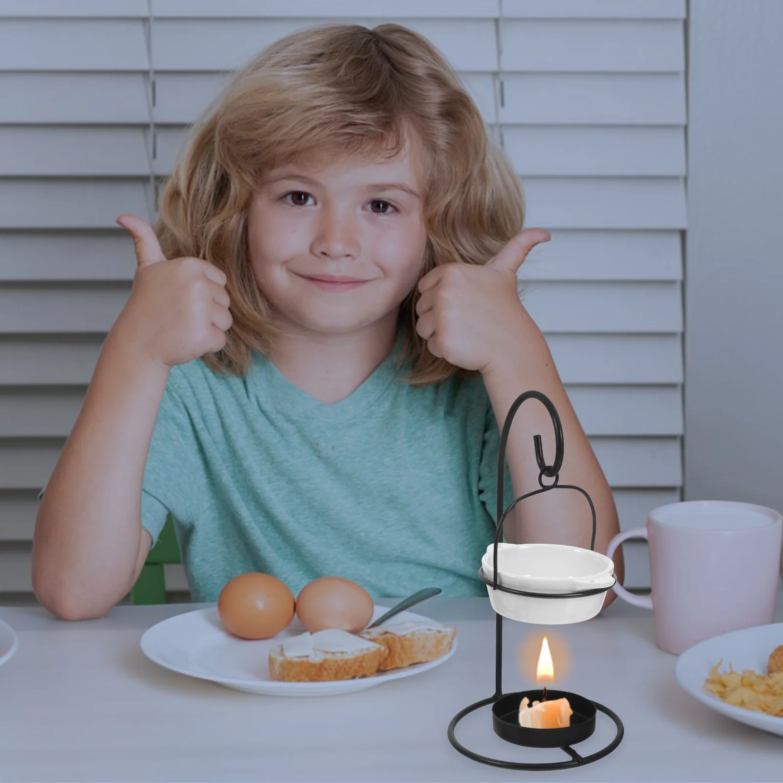 

Hanging Ceramic Wax Burner Iron Stand Oil Warmer Decorative Aromatherapy Essential Oil Burner Romantic Warmer