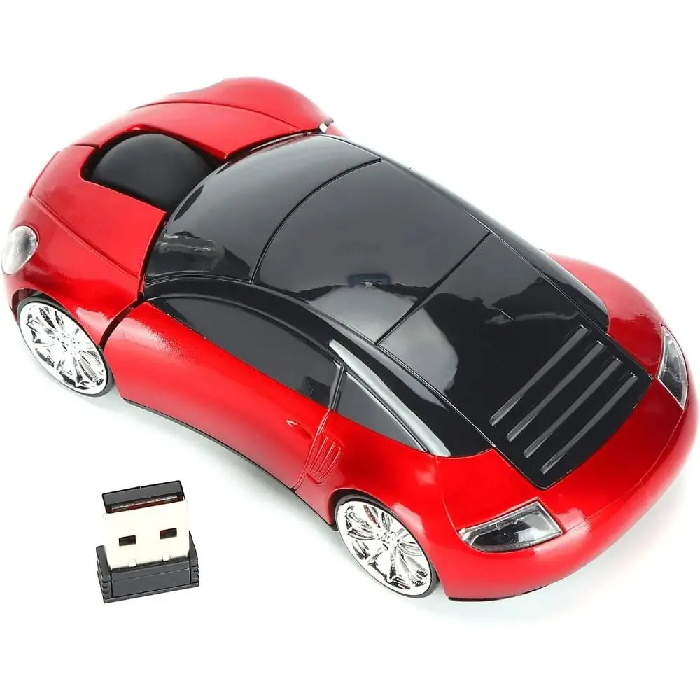 2.4GHz Sports Car Wireless Mouse USB Scroll 1600DPI Car Shaped Wireless Mouse Low Energy Consumption Lightweight for Laptop/PC