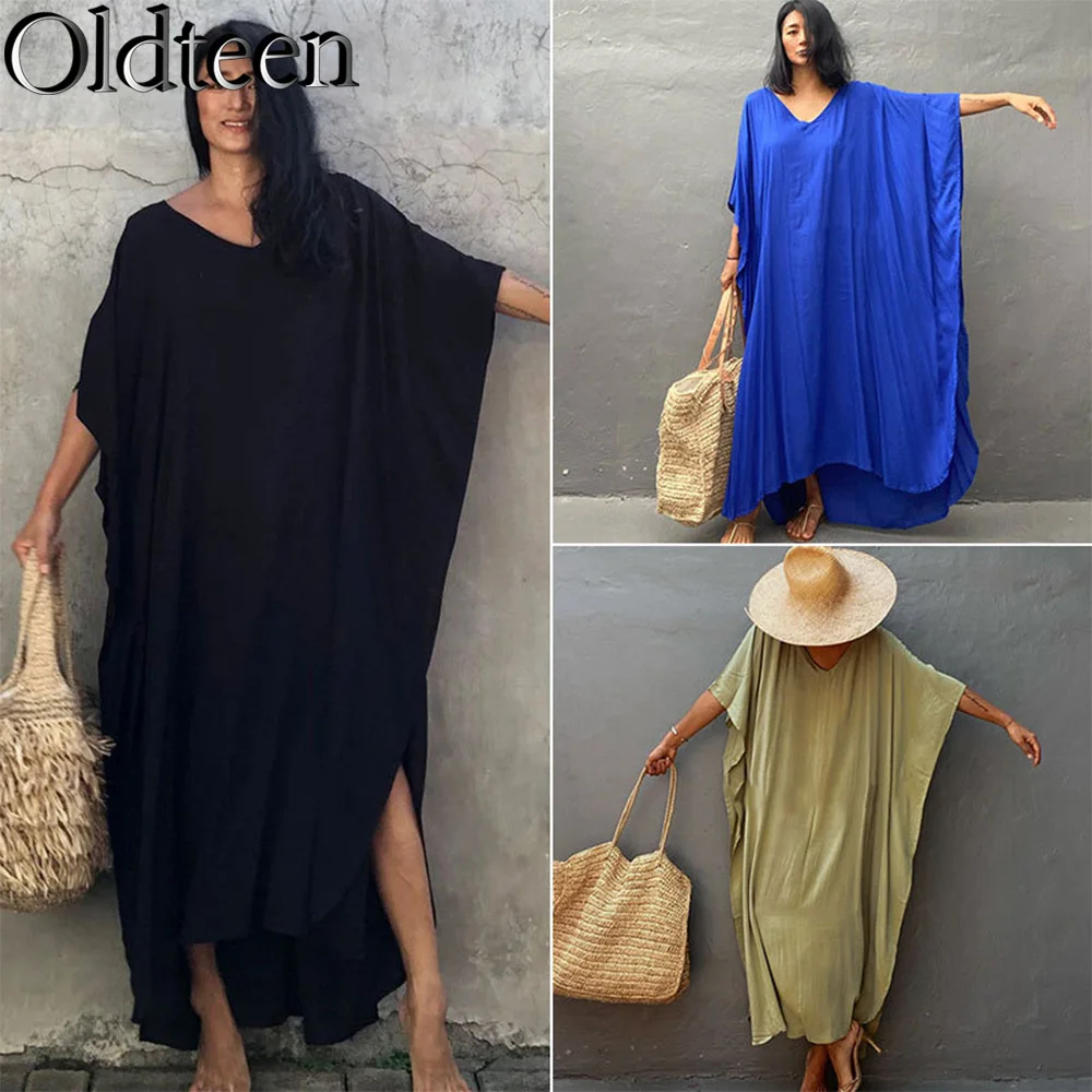 

New Fashionable European and American Cotton Robe Beach Cover-Up Beach Vacation Dress Bikini Swimwear Sunscreen Cover Up Female