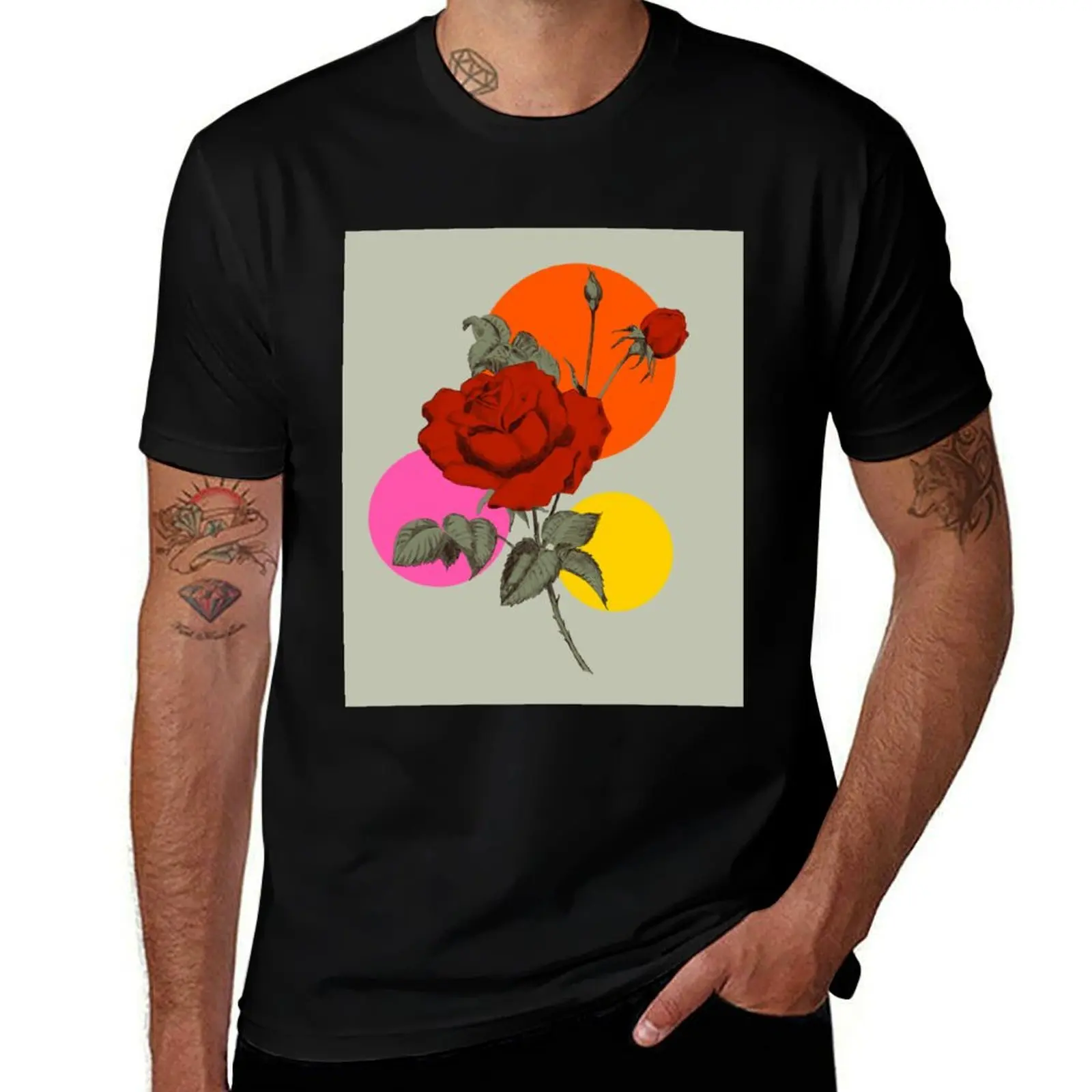 

Rose and Circles T-Shirt sports fans cheap stuff quick drying tee shirts for men
