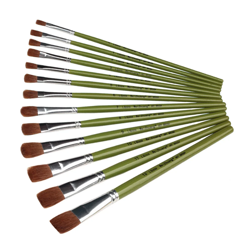 12-teiliges Kunstpinsel-Set, Mehrzweck-Öl-Aquarell- und Acryl-Malwerkzeuge für Kinder, Studenten, Anfänger, Öl- und Aquarellmalerei