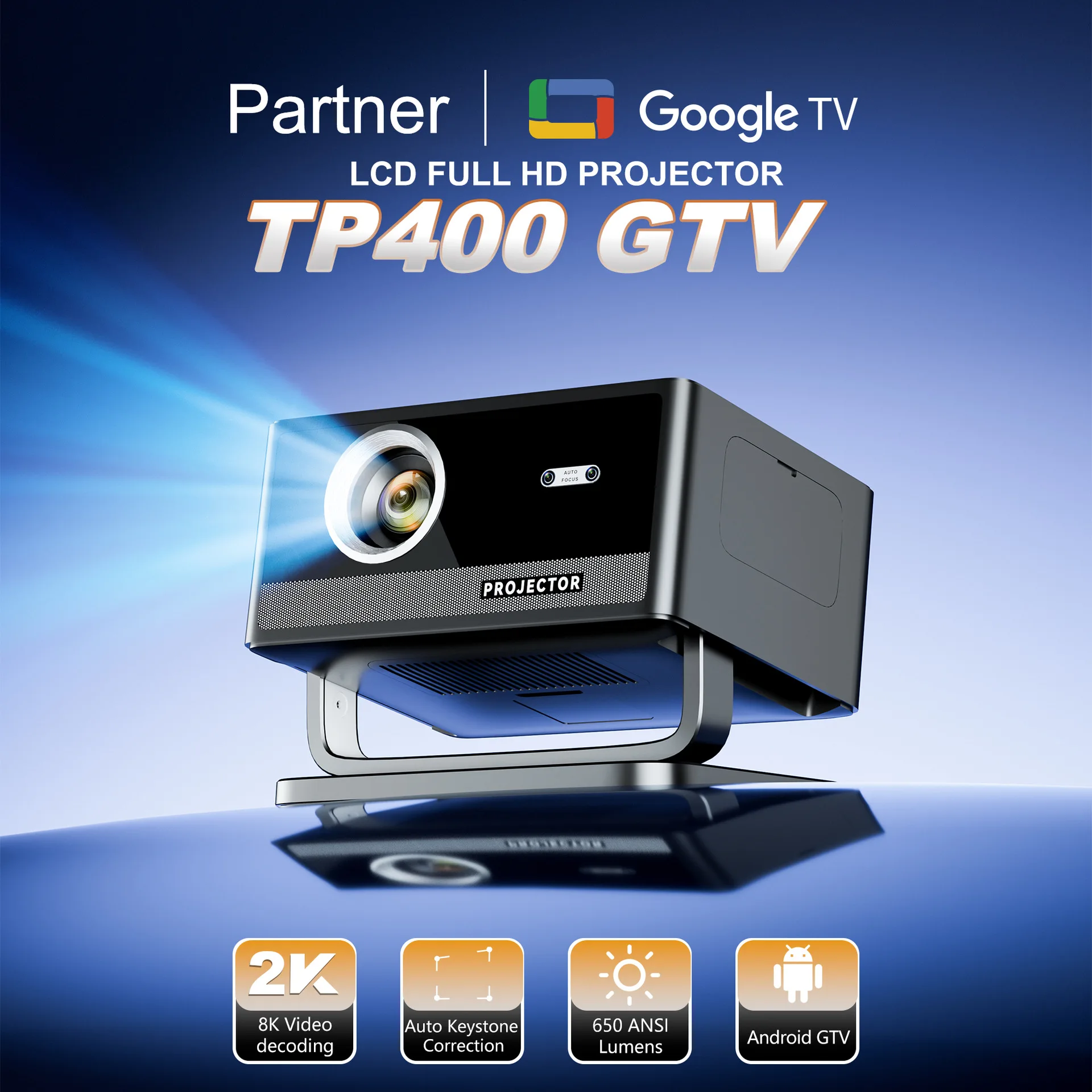 LGOODVIN TP400 GTV Projector Home 1080P Full HD Portable Movie Theater