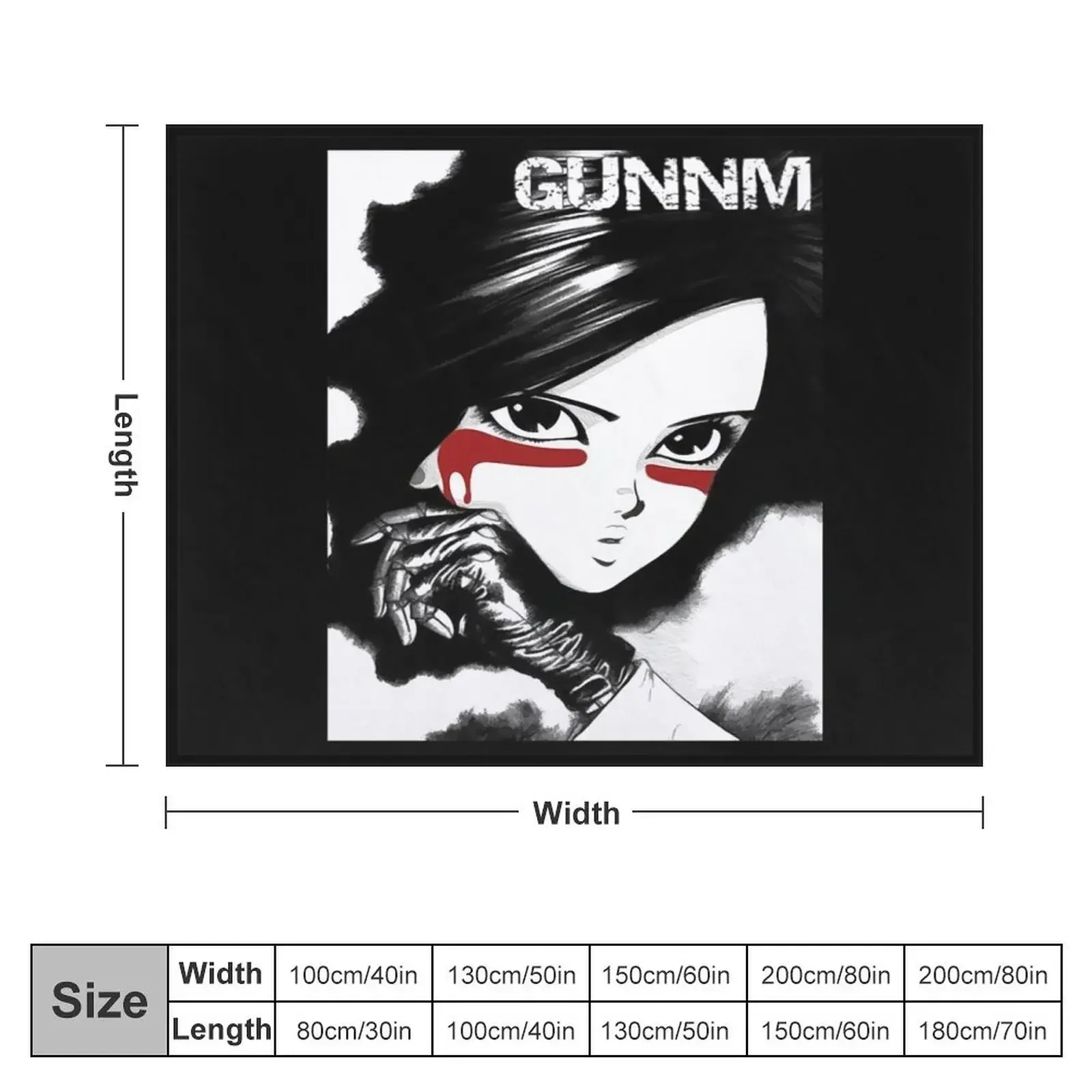 Copie de Gunnm - Gally - Alita: Battle Angel (White) Throw Blanket Soft Plush Plaid Nap Thermal Extra Large Throw Blankets