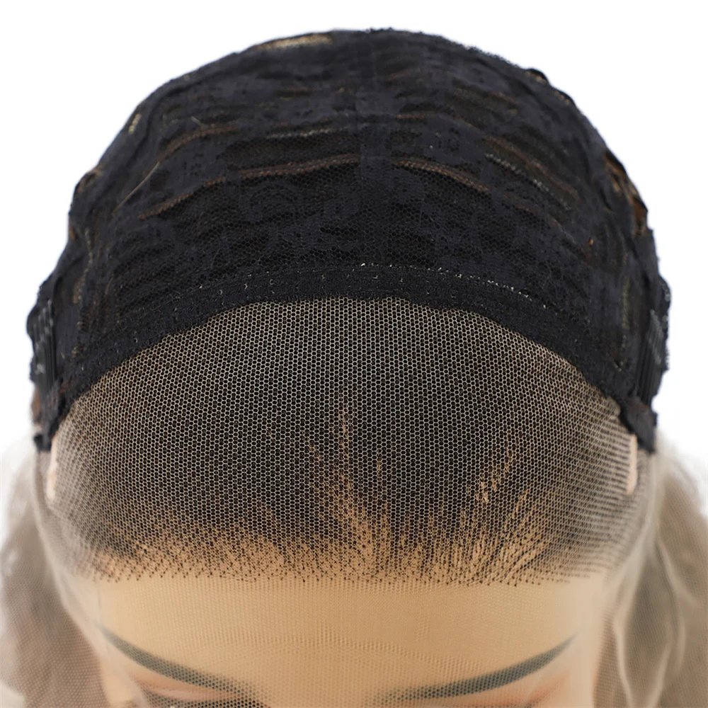 Perruque Lace Front Synthétique Longue pour Femme, Cheveux Crépus Bouclés, Perruque Lace Front Transparente, Perruque Cosplay, Marron, Blonde, Surlignée, 13x3