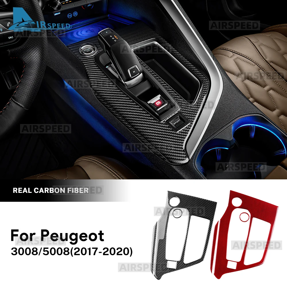

Real Soft Carbon Fiber Sticker For Peugeot 3008/5008 ICEV PHEV 2017 2018 2019 2020 2021 2022 2023 2024 Car Gear Shift Panel