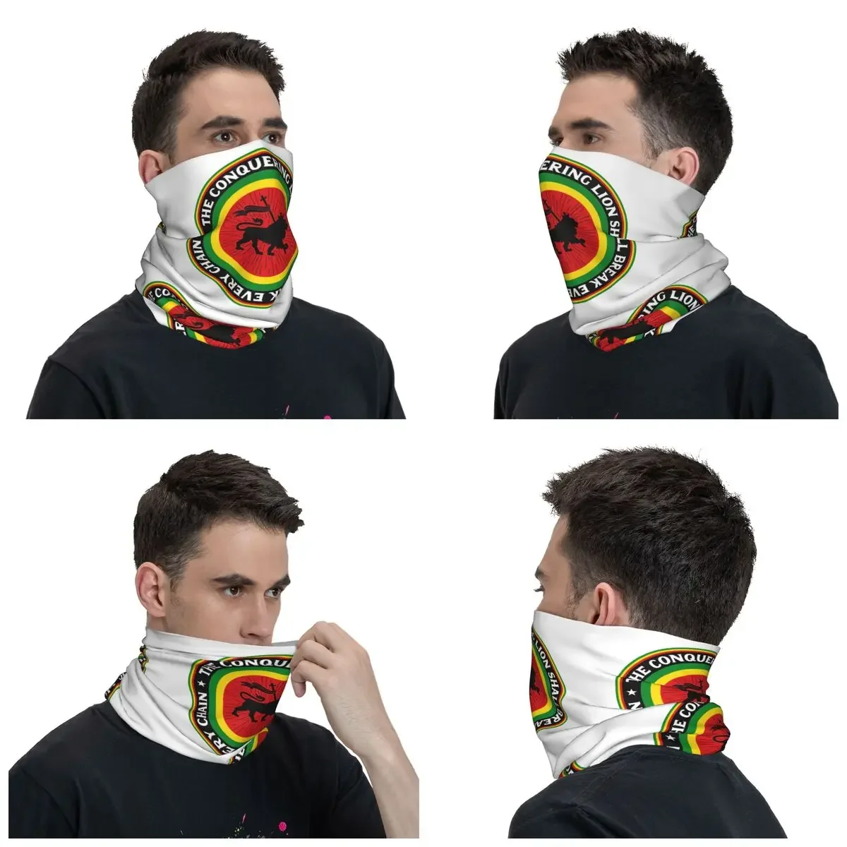 Rastafari Rasta Lion Of Judah Bandana Winter Neck Warmer Women Windproof Wrap Face Scarf for Ski Jamaica Flag Gaiter Headband