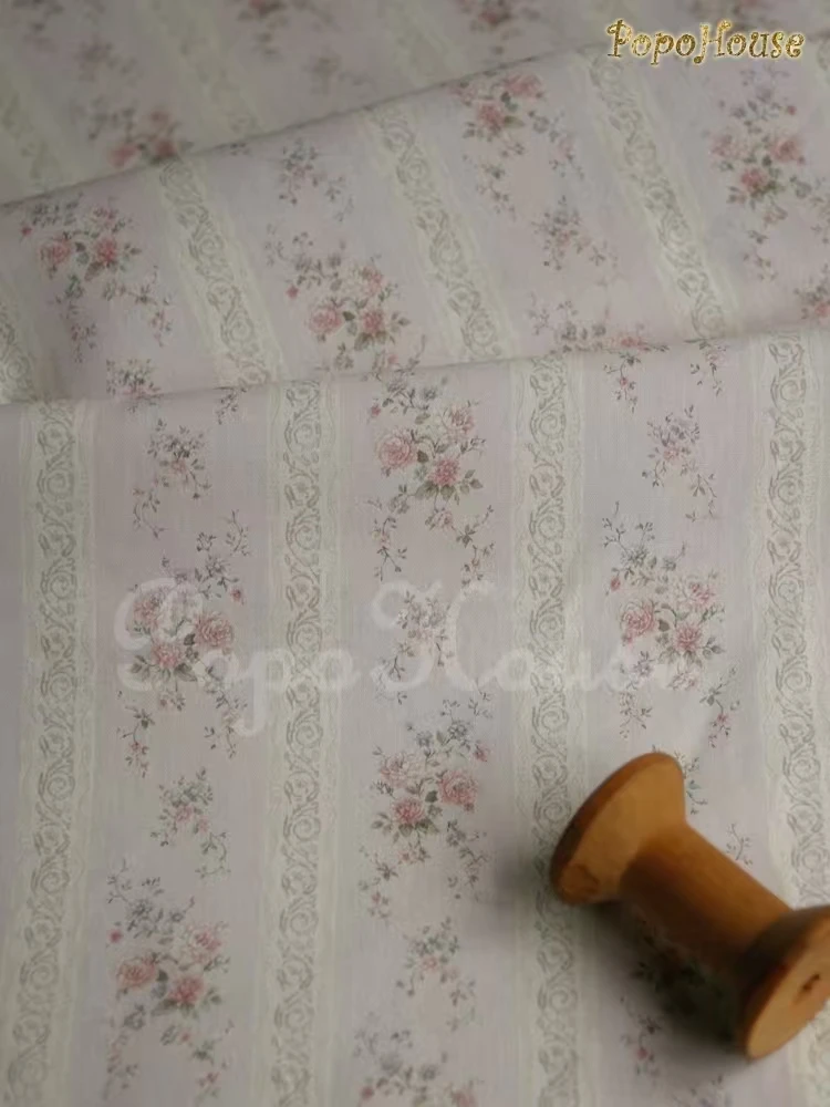 150x50 سنتيمتر أنيقة الوردي الأزرق الفرنسي روز جدار صغير الأزهار نسيج القطن لفساتين JK الملابس الخياطة القماش