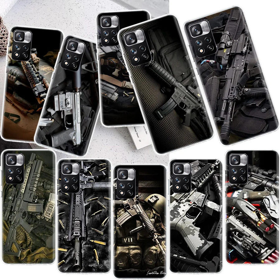 The Military Weapon Phone Case For Xiaomi Redmi Note 13 Pro Plus 5G 12 12C 9 9T 9C 9A 10C 10A 10 K60 K70 Pro 8A 8 7A 7 6A 6 Capa