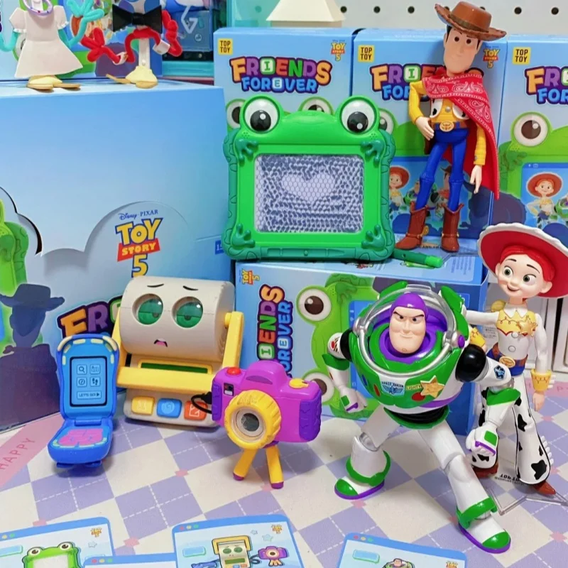 TOPTOY Original Toy Story 5 Série Forever Friends Woody Blind Box Figura de Anime com Chapéu Removível Decoração de Mesa Brinquedo Presente