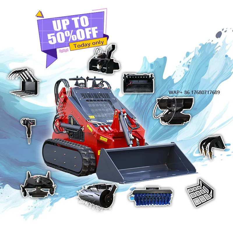 Chinese High Quality Mini Skid Steer Loader Snow Plow for Skid Steer Loader Electric Mini Skid Steer