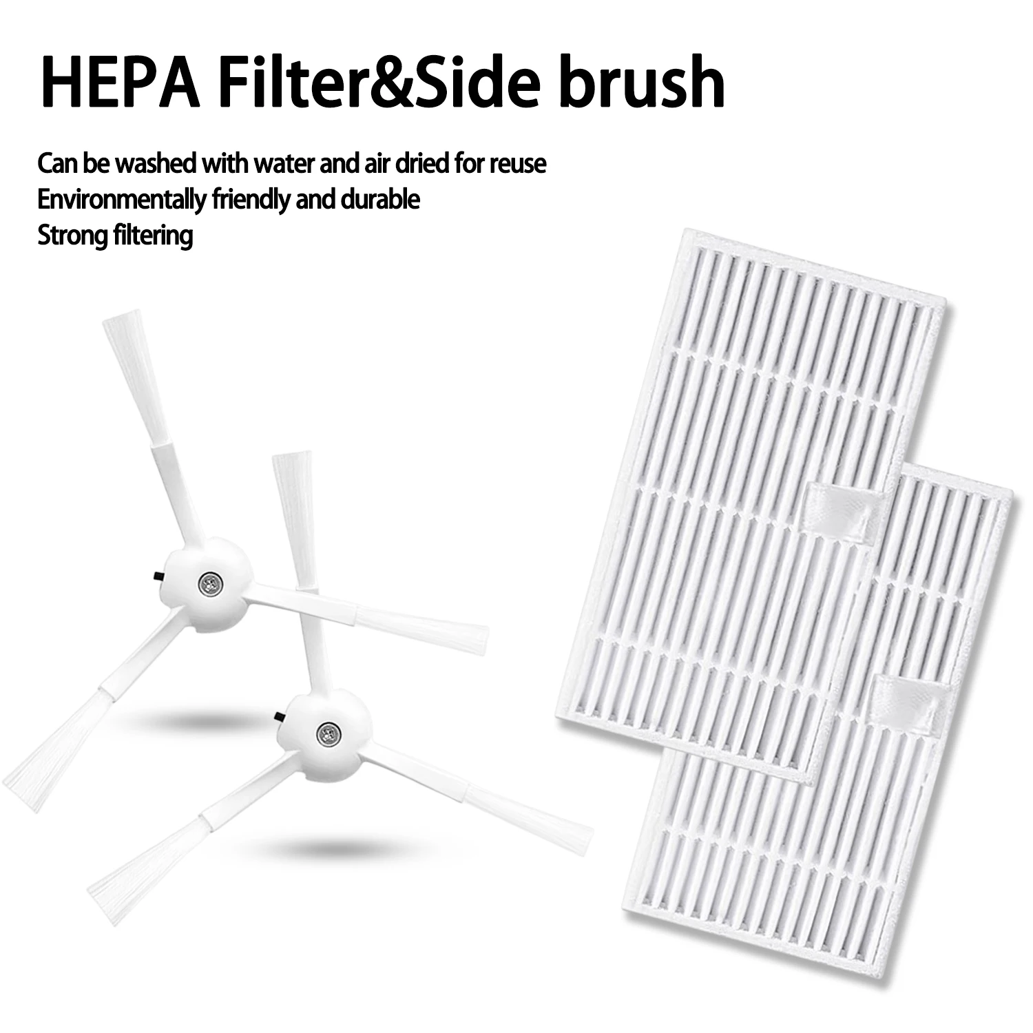 Replacement Parts Kit For Lydsto W2 Robot Vacuum Accessories,Main Brush,HEPA Filters,Mop Pads,Dust Bags,Side Brushes Spare Parts view 6