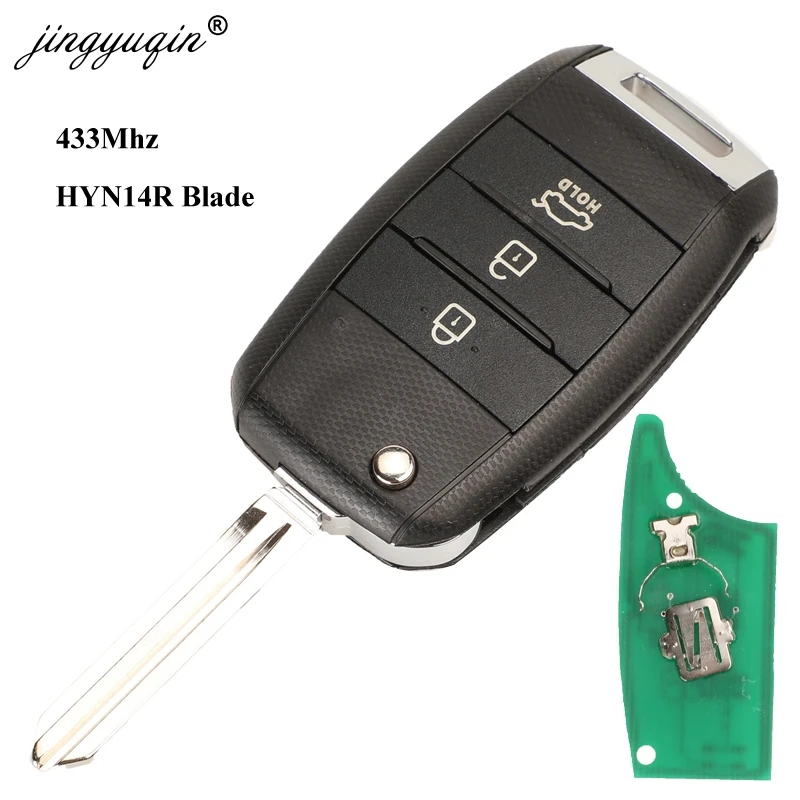 jingyuqin 3 Button Remote Flip Car Key 433MHZ ID46 ID70 Chip For Kia K3 Sorento Sportage 2013 2014 2015 Keyless Fob