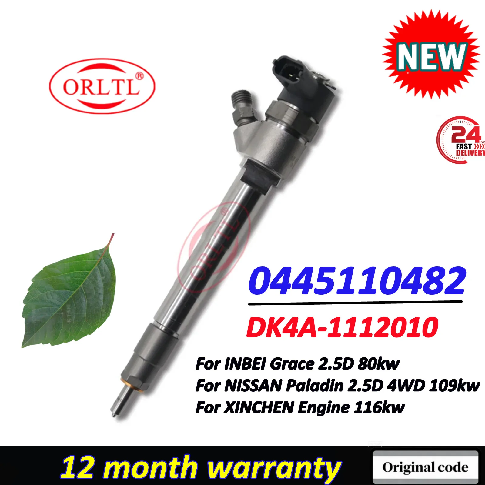 

ORLTL NEW 0445110482 DK4A-1112010 Genuine Fuel Injector 0 445 110 482 For Jinbei Haise H2 Joylong van Common Rail Injector