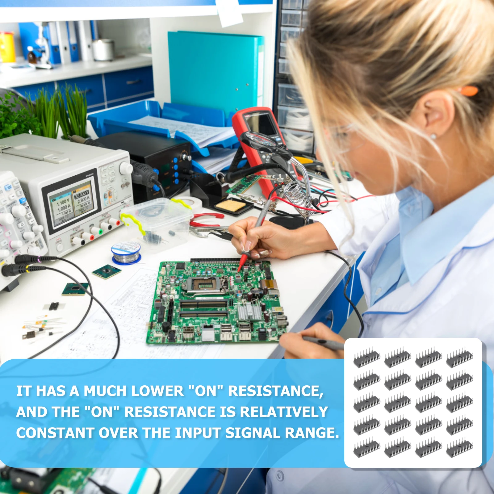 

20pcs Quad Bilateral Switch IC Chips DIP14 Logic Gates Analog Digital Signals Replacement Low Resistance Practical