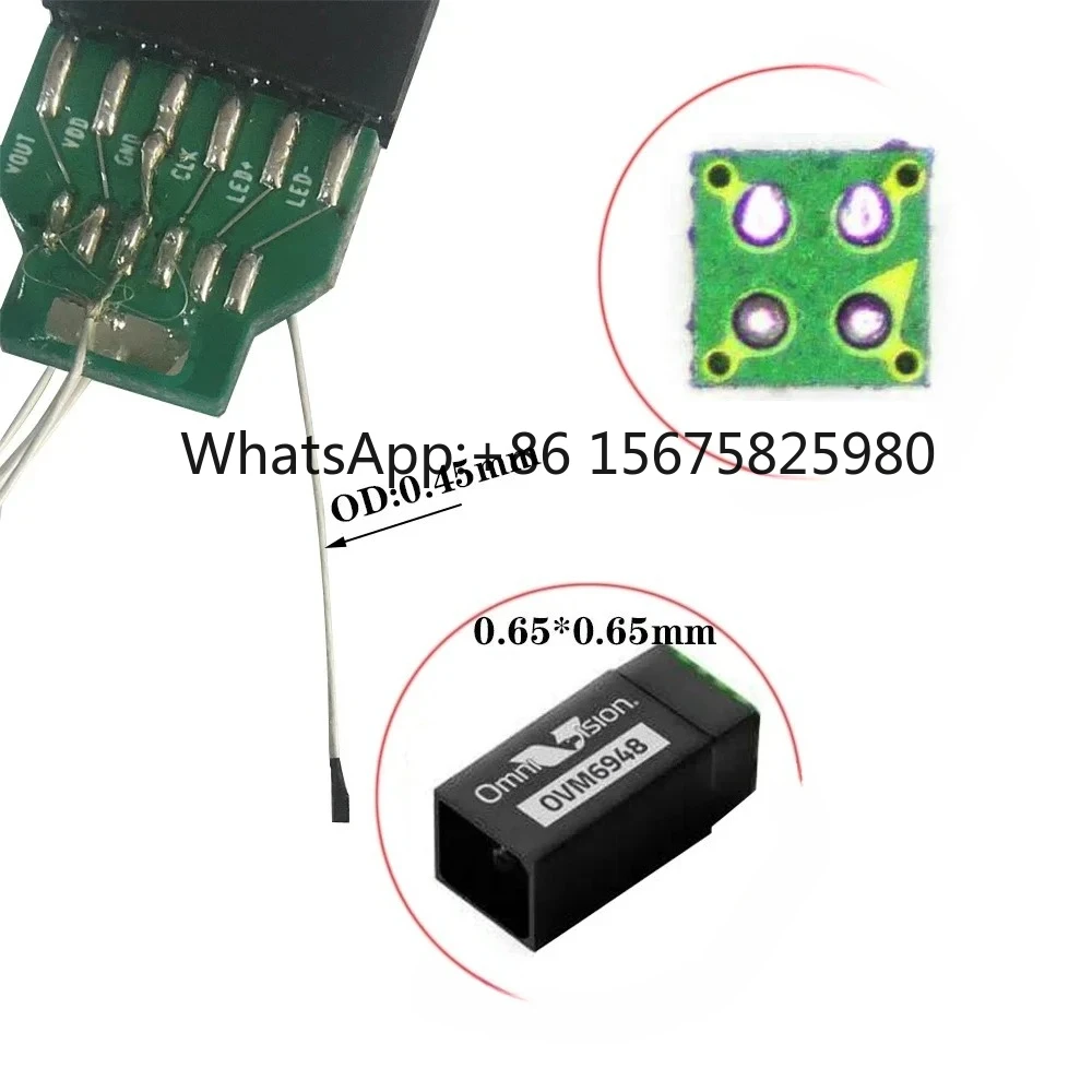 USB WiFi Mini Camera Module 1.3mm 4 LEDs OVM6948 200x200P CMOS Sensor
