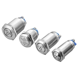 16mm/19m/22mm LED Buzzer Metal Pulse Band Red LED Intermittent Flashing Continuous Sound Production Lamp Connection Metal Alarm