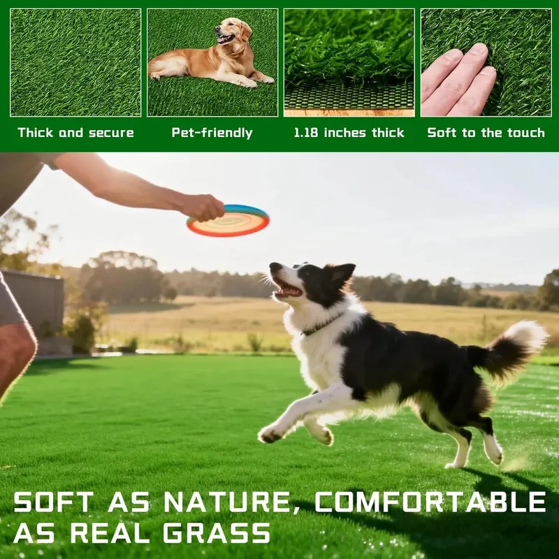 Artificial Grass Indoor Outdoor Turf Rug 7Ft x 15Ft Soft and Durable High Density Realistic Fake Grass Carpe Pet Friendly