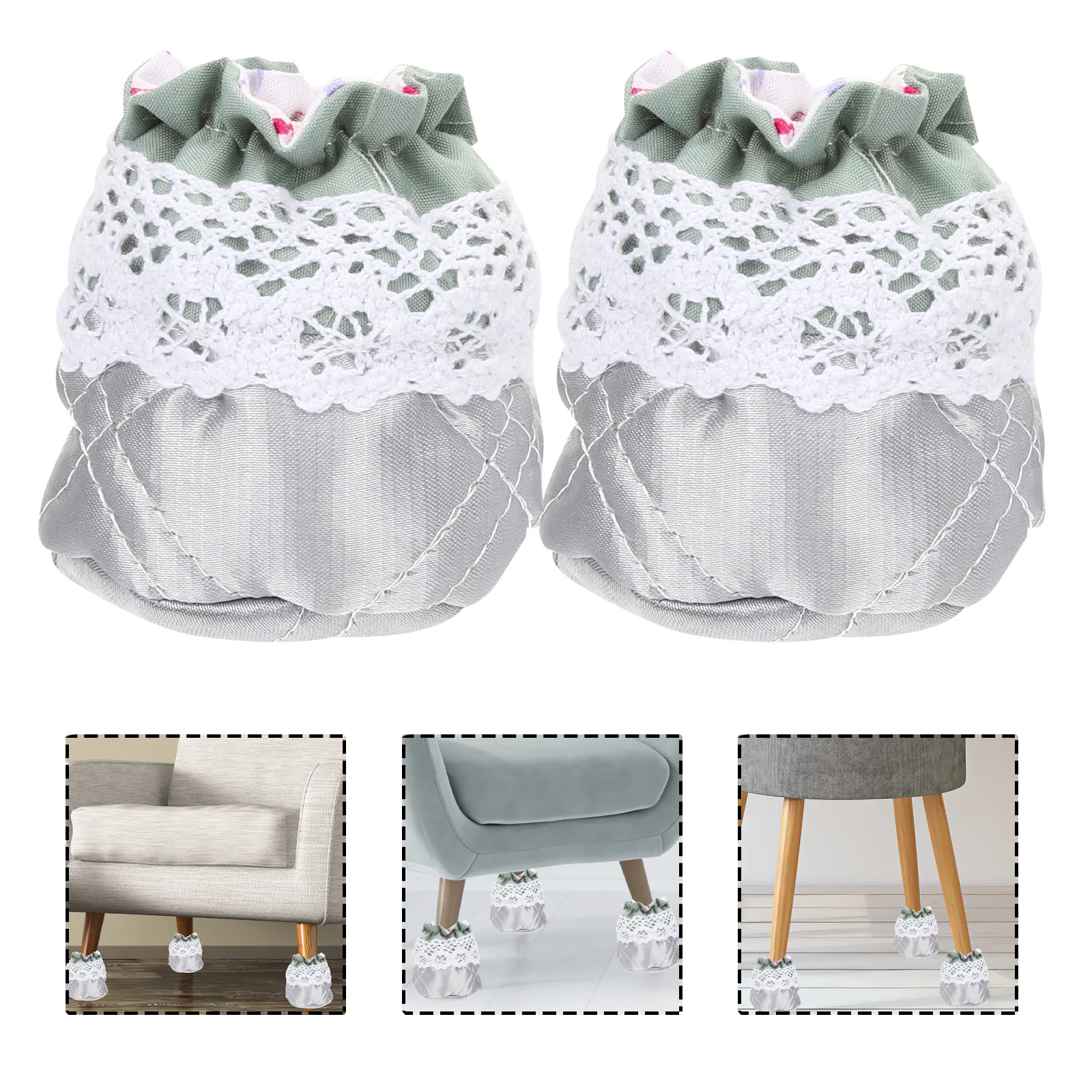 

4Pcs Chair Feet Protectors Anti-Slip Covers Durable Table Leg Wraps Furniture Floor Protectors for Hardwood Floors Living Room