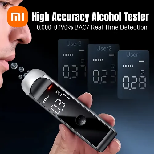 Xiaomi-probador de alcoholímetro de Alcohol profesional de alta precisión, pantalla Digital portátil, seguridad del conductor del coche, respuesta rápida en tiempo Real